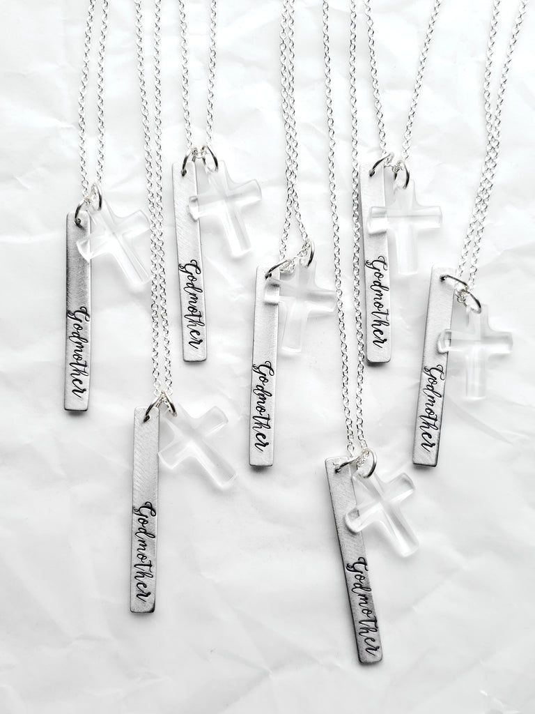 Godmother Necklace - Swarovski Crystal Cross Charm