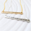 It Is Well With My Soul Necklace | Personalized Bar Necklace