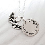 I Carry You In My Heart | Angel Wings Necklace | Memorial Necklace