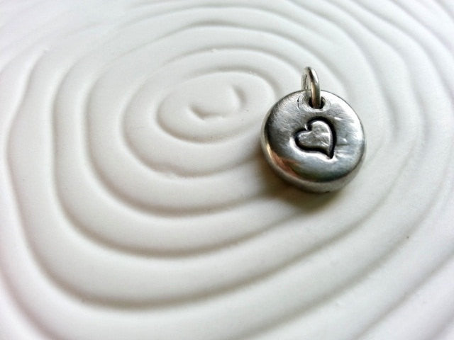 Heart Hand Stamped Personalized Necklace Charm