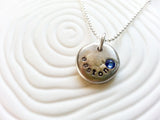 Personalized Name and Birthstone Necklace- Hand Stamped Mother's Necklace