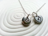 Oversized Lower Case Typewriter Initial | Pebble Necklace