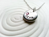 Typewriter Name and Birthstone Necklace | Pebble Collection