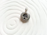 Personalized Hand Stamped Tree Necklace Charm- Family Tree Charm- Tree Charm
