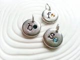 Birthstone Oversized Typewriter Initial Charm | Pebble Charm