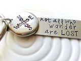 Not All Who Wander Are Lost | Compass Keychain