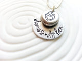 Personalized Mother's Necklace- Mother and Child with Children's Names Hand Stamped Necklace