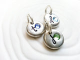 Birthstone Initial Charm | Pebble Initial