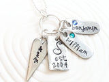 Family Necklace | Charm Ring Family Names Necklace