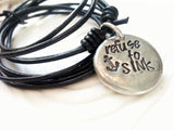 Refuse To Sink | Leather Adjustable Necklace