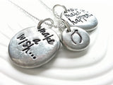 Make A Wish Necklace - Hand Stamped, Personalized Inspirational Necklace - Wishbone Design- Graduation Gift - Graduation Necklace