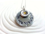 You Are My Sunshine - Hand Stamped, Personalized Necklace - Mother's Necklace- Sun Pendant