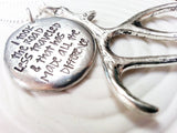 I Took The Road Less Traveled | Antler Necklace | Robert Frost Quote