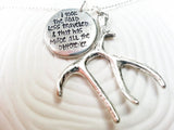 I Took The Road Less Traveled | Antler Necklace | Robert Frost Quote