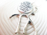 I Took The Road Less Traveled | Antler Necklace | Robert Frost Quote