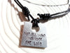 Not All Who Wander Are Lost Leather Necklace | Modern Square Necklace