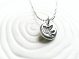 Tattoo Sparrow Necklace- Hand Stamped, Personalized Bird Necklace - Tiny Bird Charm