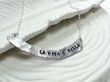 La Vita e Bella | Life is Beautiful | Hand Forged Curved Bar Necklace