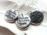 Braver Than You Believe - Stronger Than You Seem - Smarter Than You Think Pebble Necklace