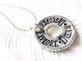 Explore. Dream. Discover | Mark Twain Quote | Inspirational Message Jewelry