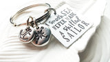 A Smooth Sea Never Made a Skilled Sailor Keychain | Inspirational Message