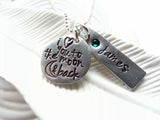 I Love You To The Moon & Back - Birthstone Name Necklace - Hand Stamped, Personalized Name Tag Necklace - Mother's Necklace - Mother's Day