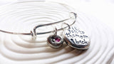 I Love You To the Moon & Back | Adjustable Bangle Bracelet | Pebble Charm Bracelet