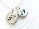 Fancy Caps Initial Necklace | Pebble Collection