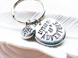 Let's Go On An Adventure | Compass Keychain | Pebble Keychain