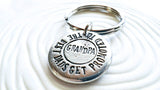 The Best Dads Get Promoted To Grandpa Keychain | Pebble Keychain