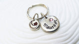 Personalized Mini Keychain | Birthstone Keychain