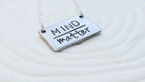 Mind Over Matter Necklace - Hand Stamped, Personalized Bar Necklace - Motivational Necklace - Custom Text Jewelry -Inspirational Jewelry