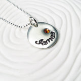 Organic Oval Necklace | Birthstone Name Necklace
