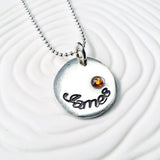 Personalized Jewelry - Birthstone Name Necklace - Hand Stamped Mother's Birthstone Necklace - Gift for Her - Gift for New Mom -