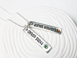 Mother's Necklace | Birthstone Rectangle Tag | Name Tags