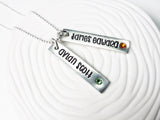 Mother's Necklace | Birthstone Rectangle Tag | Name Tags
