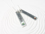 Mother's Necklace | Birthstone Rectangle Tag | Name Tags
