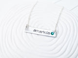 ID Bar Necklace with Birthstone | Name Necklace | Mother's Necklace