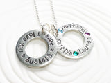 I Love You a Bushel & a Peck Birthstone Necklace -Mother's Necklace -Personalized Jewelry - Birthstone Mother's Necklace -Gift for Mom
