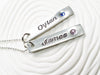 Birthstone Mother's Necklace | Script Name Tag Necklace