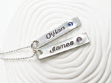 Hand Stamped Mother's Birthstone Necklace - Personalized Jewelry - Stamped Name and Birthstone Necklace - Mommy Jewelry - Gift for Her