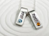 Fold Over Tag Necklace | Birthstone Name Necklace | Mother's Jewelry