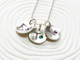 Personalized Jewelry - Hand Stamped Initial and Birthstone Necklace - Disc Necklace - Birthstone Jewelry - Gift for Her - Gift for Mom