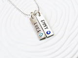 Name and Birthstone Tag Necklace | Mother's Necklace