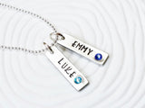 Personalized Jewelry - Hand Stamped Birthstone Mother's Necklace - Name and Birthstone Tag Necklace - Mother's Day Gift - Gift for Mom