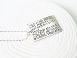 Literary Quote | Poetry Verse Necklace | Your Custom Text