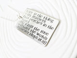 Literary Quote | Poetry Verse Necklace | Your Custom Text
