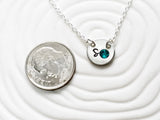 Itty Bitty Initial Necklace | Birthstone Initial