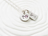 Itty Bitty Martini Necklace | Girl's Night Out | Birthstone Initial Necklace