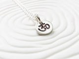 Itty Bitty Jewelry - Hand Stamped Ohm or Image Necklace - Dainty Disc Necklace - Yoga Jewelry - Tiny Disc Necklace - Gift for Her -